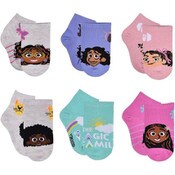 Wholesale - 6pk 2T-4T ENCANTO MAGIC OF FAMILY QTR SOCKS, UPC: 193159244224